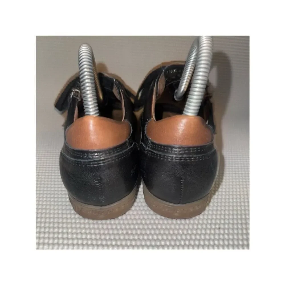 Paul Green Addie Black Gum Leather Low Top Zip Lace Up Sneakers Size US 7 UK 4.5